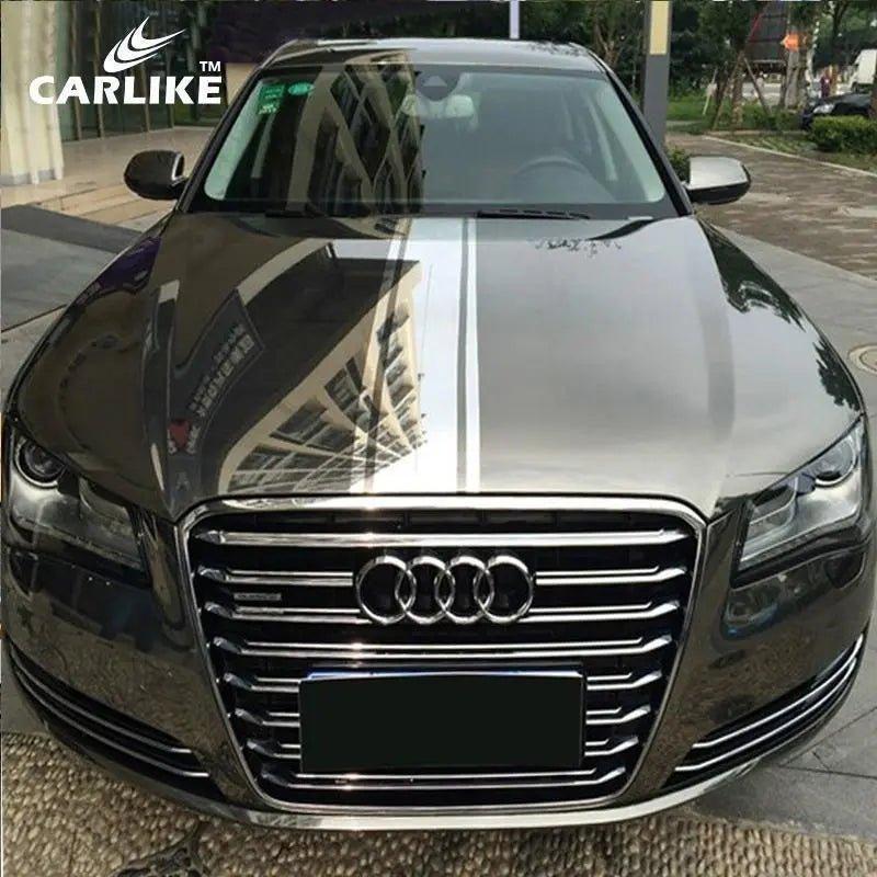 CARLIKE CL-SCM-01 Chrome Mirror Black Vinyl — 