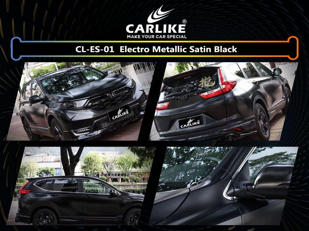 CARLIKE CL-ES-01 Électro Métallisé Satiné Noir Vinyle — 